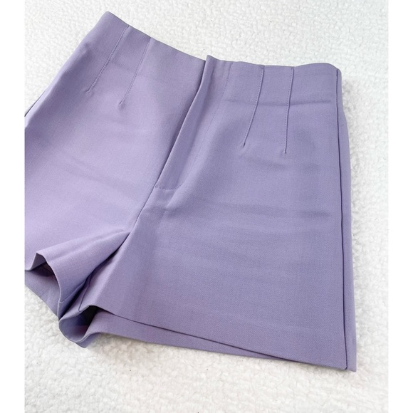 ZARA • Lavender/Lilac/Purple High-Waisted Mini Shorts - Picture 14 of 16